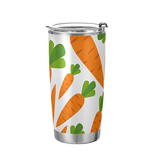 Tumbler Spring Carrot Isolierte Kaffeetasse Getränkebehälter Büro Reise Becher mit Strohhalm und Deckel 590 ml von BAAROO
