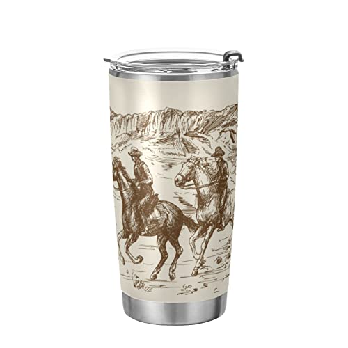 Tumbler Western Desert Cowboy Vintage Isolierte Kaffeetasse Back to School Getränkebehälter Büro Reise Becher mit Strohhalm und Deckel Tumbler Western Desert Cowboy Vintage Isolierte Kaffeetasse Back to School Getränkebehälter Büro Reise Becher mit Strohhalm und Deckel von BAAROO