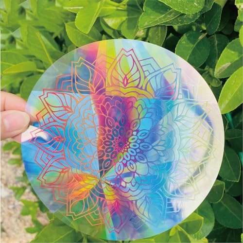 BABANI 3 Blätter Regenbogen Folie Fenster Suncatcher Sticker Prisma Fensteraufkleber Fensterfolie Regenbogeneffekt Sonnenfänger Fenstersticker Aufkleber (9) von BABANI