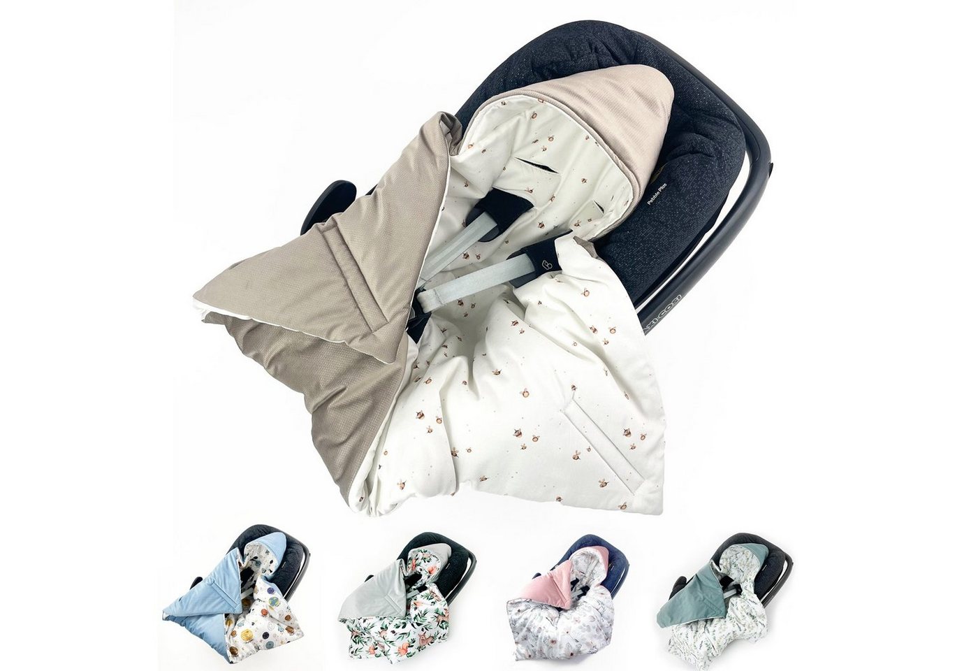 Einschlagdecke Babyschale Autositz mit Klettverschluss, 0-6 0-12 Monaten, Wattiert, BABEES von BABEES
