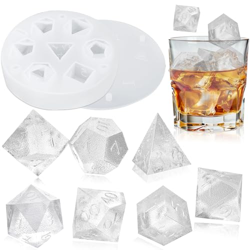 BABORUI 7 Formen DND-Würfel, Whisky-Eiswürfel-Form, 3D-Würfelform, DND-Zubehör für Whiskey, Cocktail, Sommer, Eisgetränke, lustige DND-Geschenke für Tischspiel-Liebhaber BABORUI 7 Formen DND-Würfel, Whisky-Eiswürfel-Form, 3D-Würfelform, DND-Zubehör für Whiskey, Cocktail, Sommer, Eisgetränke, lustige DND-Geschenke für Tischspiel-Liebhaber von BABORUI