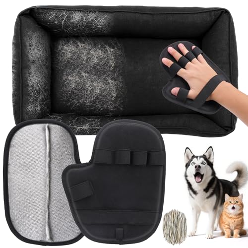 BABORUI Tierhaarentfernungshandschuh – 2 Packungen neue, verbesserte Fünf-Finger-Zauberbürste, Tierhaare für Katzen und Hunde, Tierhaarentferner-Werkzeug für Möbel, Auto, Couch, Teppich, Kleidung von BABORUI