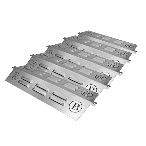 BABOSSA® Flammschutz aus massivem Edelstahl - Ersatzteil für Broil King Baron & Crown | rostfrei & titanstabilisiert durch V4A Edelstahl | Made in Germany | 5er Pack von BABOSSA
