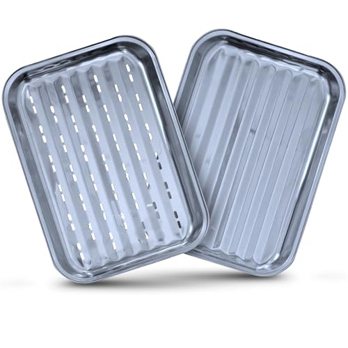 BABOSSA Grillschale (2er-Set) – Hochwertige Grillschale Edelstahl – Wiederverwendbar, spülmaschinenfest und rostfrei – Perfekt für Gemüse, Fisch & Fleisch – 100% Made in Germany von BABOSSA