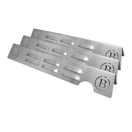 BABOSSA® Flammschutz aus massivem Edelstahl - Ersatzteil für Weber Genesis | rostfrei & titanstabilisiert durch V4A Edelstahl | Made in Germany | 3er Pack von BABOSSA