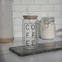Kaffeeglas Bierdose Mit Bambusdeckel Und Stroh Kaffeeglas Bierdose Mit Bambusdeckel Und Stroh von BABSCustomsLLC