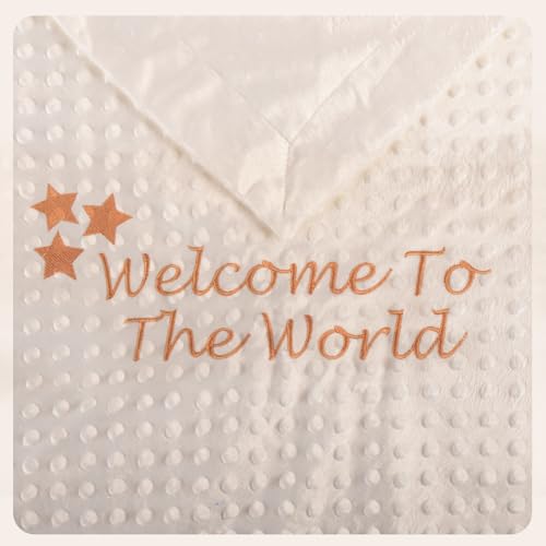 BABY SHOWER CHOCOLATE Babydecke mit Stickerei, Babydecke, Geschenk für Schwangere, Kinderzimmerdecke (White) von BABY SHOWER CHOCOLATE
