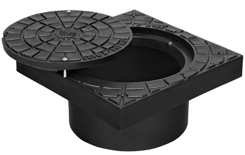 BABYLONPLAST Schachtabdeckung, Telskopabdeckung Rohr DN315 mm Kl.B125 (400x400 mm) Schachtdeckel, Belastbar bis 125 kN, Kanalschacht für Hofeinfahrten & Parkplätze (für Wellrohr 315 mm) von BABYLONPLAST
