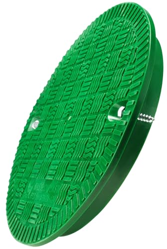 BabylonPlast Schachtabdeckung, Kanaldeckel, DN315, Kunststoff Schachtdeckel A15- Hochwertiger Kunststoffkanaldeckel, Passend für Ø315mm Rohre, Umweltfreundlich, für Drainage, Garten (Grün) von BABYLONPLAST