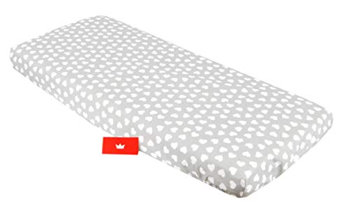 BABYLUX Spannbettlaken 40 x 90 Bettlaken Spannbetttuch Betttuch Baumwolle Wiege 40x90 Kinderwagen (95. Herzen Grau) von BABYLUX