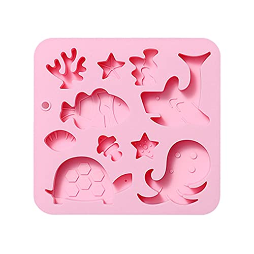 10-Cavity Fondant Formen Schokoladenform Seife Form Marine Life Serie Silikonmaterial 2 Farben Für Die Küchenbacken von BABYVIVA