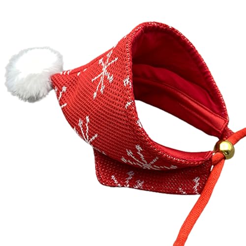 Weihnachtsmütze mit Schneeflockenmuster und verstellbarem Kinnseil, Haustier-Schal, niedlicher Hund, buntes Speichel-Handtuch, Haustier-Weihnachtsmütze, Schal, kleine Haustier-Weihnachtsmütze, von BABYVIVA