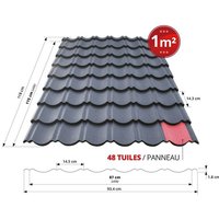 Repositionierbare Dachziegelplatte - 1m² (L115cm x B87cm) - Farbe Quarz - Original R-Ziegel - Bacacier von BACACIER