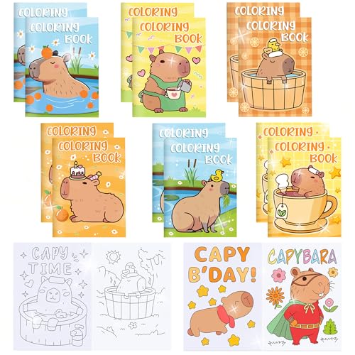 BACH AND BOUJEE 12PCS Capybara Malbücher Mini Malbücher für Kinder Tiere DIY Kunst zum Zeichnen für Capybara Partygeschenke Geburtstagsgeschenk Goodie Bag Füllung Party Dekoration BACH AND BOUJEE 12PCS Capybara Malbücher Mini Malbücher für Kinder Tiere DIY Kunst zum Zeichnen für Capybara Partygeschenke Geburtstagsgeschenk Goodie Bag Füllung Party Dekoration von BACH AND BOUJEE