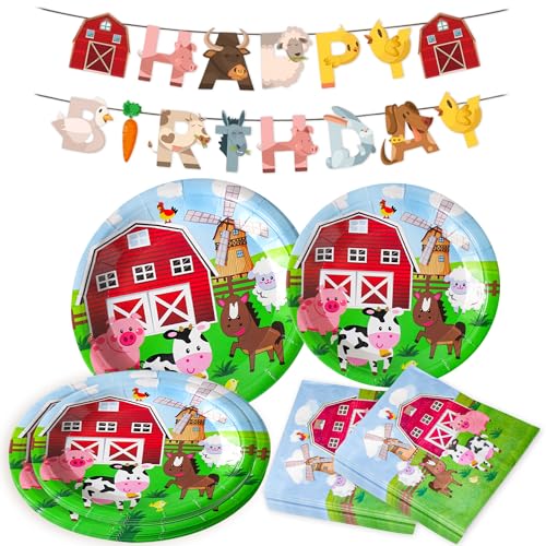 BACH AND BOUJEE 41pcs Bauernhof Party Pappteller Servietten Banner Bauernhof Geburtstag Geschirr Tiere Geburtstag Party Geschirr Dekoration BACH AND BOUJEE 41pcs Bauernhof Party Pappteller Servietten Banner Bauernhof Geburtstag Geschirr Tiere Geburtstag Party Geschirr Dekoration von BACH AND BOUJEE