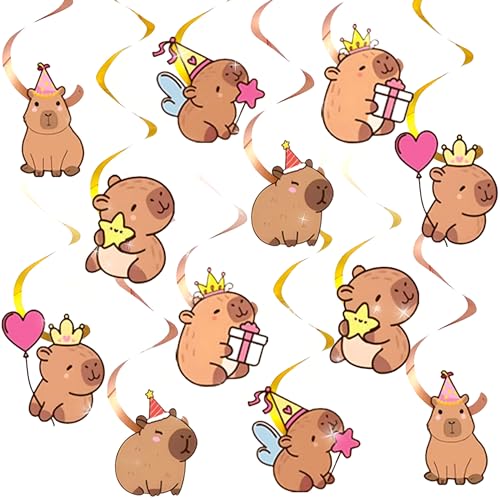 Capybara Party Banner Dekoration Capybara Tiere Hängende Wirbel Banner Dekoration Partyzubehör für Geburtstag Babyparty Capybara Party Banner Dekoration Capybara Tiere Hängende Wirbel Banner Dekoration Partyzubehör für Geburtstag Babyparty von BACH AND BOUJEE