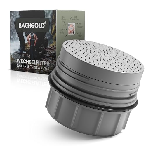 Bachgold® Wasserfilter Outdoor Wechselfilter mit 1500L Filterkapazität I entfernt 99,99% aller Bakterien und filtert Viren, Partikel und Schwermetalle I Blackout- & Krisensicher von BACHGOLD