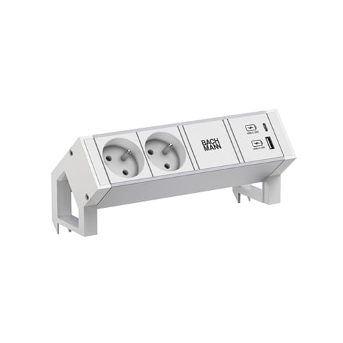 BACHMANN DESK2 ALU White 2xUTE 1xUSB A/C 22W 0,2m GST18 BACHMANN DESK2 ALU White 2xUTE 1xUSB A/C 22W 0,2m GST18 von Bachmann