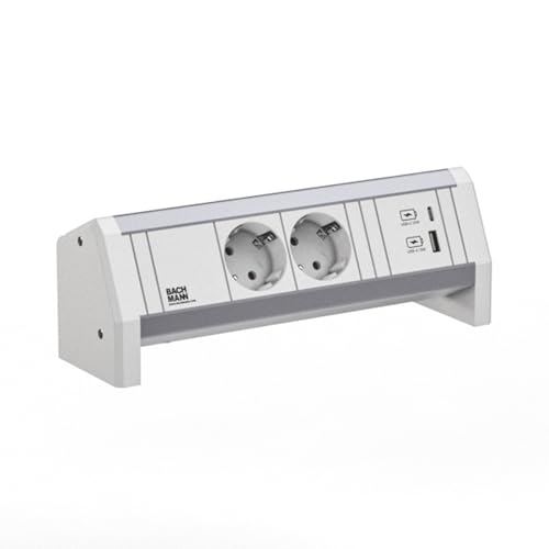 BACHMANN Desk 2xCEE7/3 1xUSB A/C 22W GST18 RAL9010 BACHMANN Desk 2xCEE7/3 1xUSB A/C 22W GST18 RAL9010 von BACHMANN