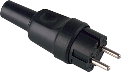 Bachmann 919179 919.179 Konturenstecker Vollgummi 250V Schwarz IP44, 250 V von BACHMANN