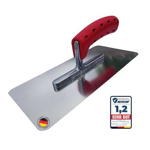 BACHSAM® Made in Germany Hochwertige Edelstahl Glättekelle 280mm x 130mm mit Softgriff/ergonomischer Griff zum Verputzen, Glätten, Spachteln. Glättscheibe - Traufel von BACHSAM