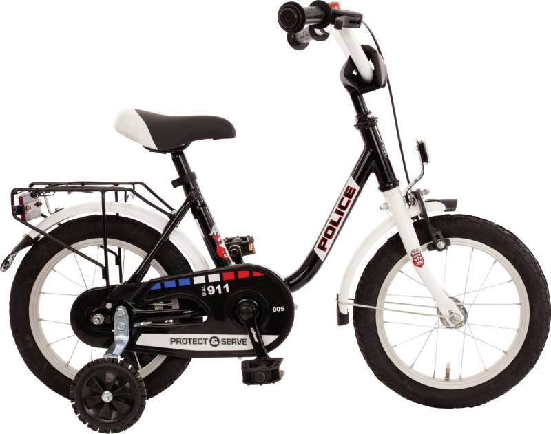 Bachtenkirch Kinderfahrrad Police Tiefeinsteiger 14 Zoll schwarz weiß von Bachtenkirch