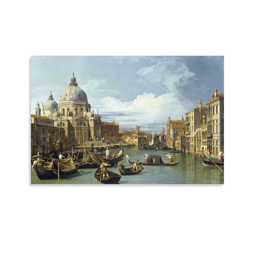 BACION Canaletto Ölgemälde-Reproduktion, The Entrance to The Grand Canal Wandbild, Dekoratives Gemälde, Wandbild Kunstdruck, Wand-Dekorationen von BACION