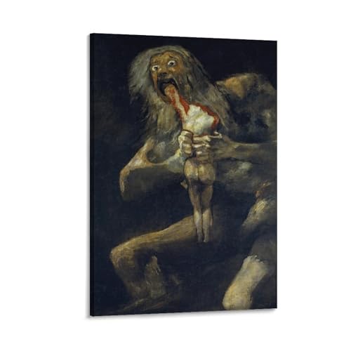 BACION Francisco Goya Ölgemälde-Reproduktion, Saturn Devouring His Son Poster, Dekoratives Gemälde, Wandbild Kunstdruck, Wand-Dekorationen von BACION