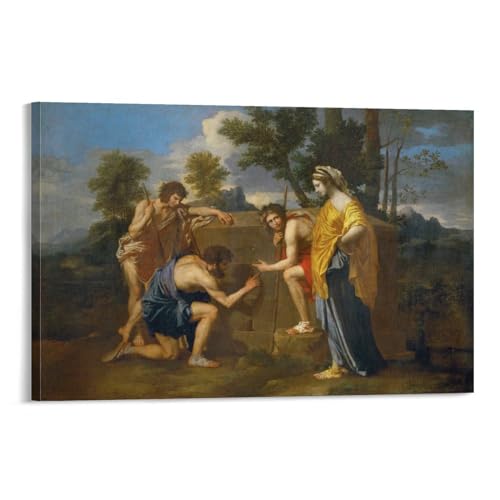 BACION Nicolas Poussin Ölgemälde-Reproduktion, Et in Arcadia Ego Poster, Dekoratives Gemälde, Wandbild Kunstdruck, Wand-Dekorationen von BACION