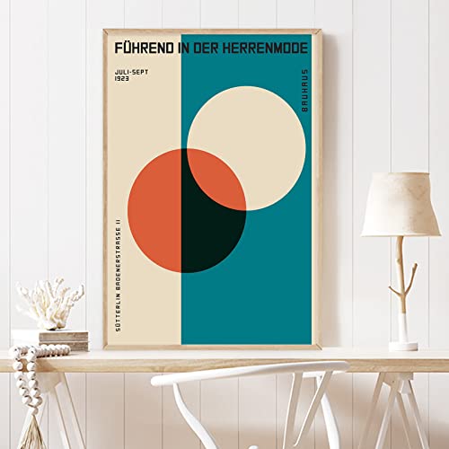 Bauhaus-Poster, abstrakte geometrische Leinwand, Wandkunst, Blau-Orange, Kunstdruck, Farbblock, minimalistisches Poster, Bauhaus Mitte des Jahrhunderts, moderne Wandkunst, abstrakt, mehrfarbig von BACJUOPLDArt