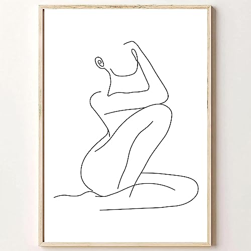 Frau Körperlinie Wandkunstdruck Abstrakte weibliche Linie Kunst Frau Silhouette Poster Minimalistische Abstrakte Frau Wandkunst Schwarz und Weiß Linienzeichnung Einzeilige Kunst Wanddekoration für von BACJUOPLDArt