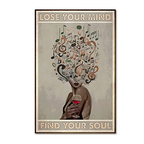 Poster mit englischer Aufschrift "Lose your mind find your soul", Vintage, Retro-Kunst, Wanddekoration, vertikal, ohne Rahmen von BACJUOPLDArt