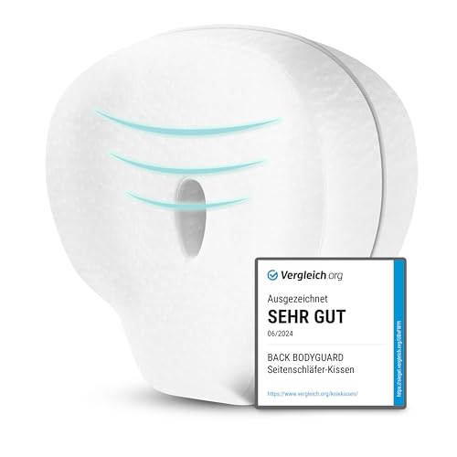 BACK BODYGUARD Seitenschläferkissen - Kniekissen für Seitenschläfer - Beinkissen richtet Knie, Beine, Hüfte und Wirbelsäule optimal aus (Kissen + weißer Bezug) von BACK BODYGUARD
