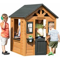 Backyard Discovery - Spielhaus Sweetwater aus Holz Outdoor Kinderspielhaus für den Garten inklusive Zubehör Gartenhaus für Kinder mit Fenstern in von BACKYARD DISCOVERY