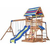 Backyard Discovery - Spielturm Holz Northbrook Spielplatz für Kinder mit Rutsche, Sandkasten, Schaukel und Picknicktisch Schaukelset für den Garten von BACKYARD DISCOVERY