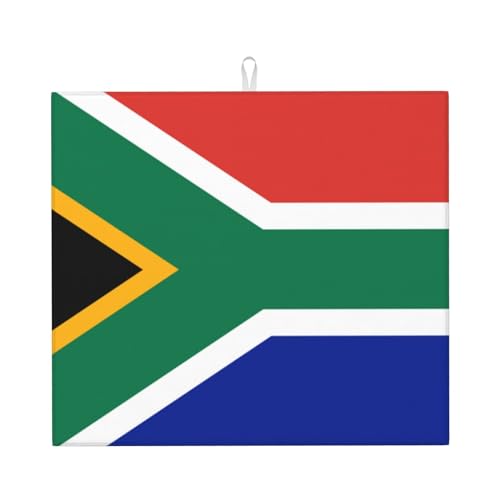 Abtropfmatte mit Südafrika-Flaggen-Druck, für Küche, Wasseraufnahme, wirtschaftlich und langlebig von BACKZY