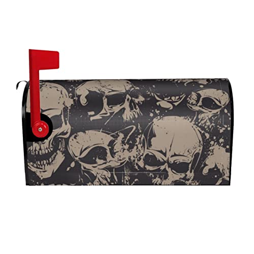 Coole Totenkopf-Grafik-bedruckte magnetische Briefkasten-Schutzhülle, feste Adsorption und Anpassung an verschiedene Größen von BACKZY