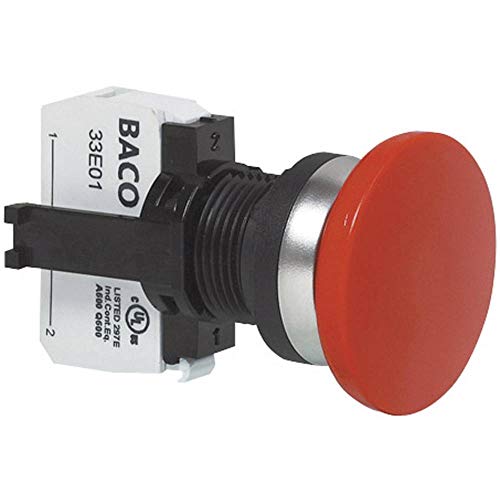 BACO L21AD01C Not-Aus-Schalter Frontring Kunststoff, verchromt 600V 10A 1 Oeffner IP69K 1St. von BACO