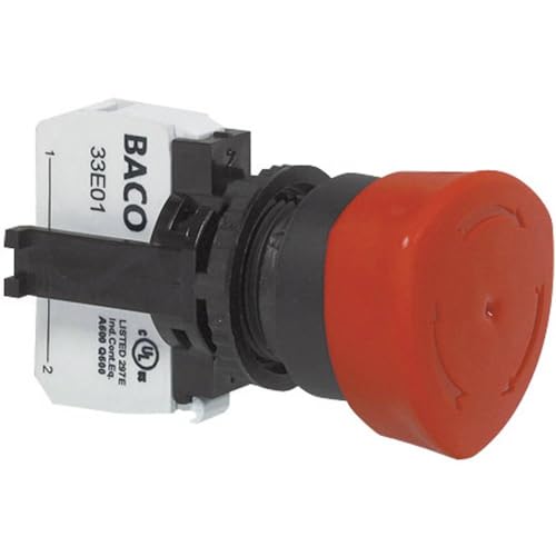 BACO L22ED01D Not-Aus-Schalter Frontring Kunststoff, Schwarz 600V 10A IP69K 1St. von BACO