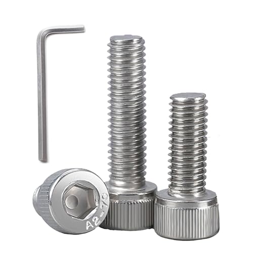 BACSHBY 10 Stück M6 x 50 mm Zylinderschrauben mit Innensechskant, Flachkopf Edelstahl A2 V2A, Vollgewinde Schrauben Zylinderkopfschrauben Innensechskantschrauben mit Schraubenschlüssel BACSHBY 10 Stück M6 x 50 mm Zylinderschrauben mit Innensechskant, Flachkopf Edelstahl A2 V2A, Vollgewinde Schrauben Zylinderkopfschrauben Innensechskantschrauben mit Schraubenschlüssel von BACSHBY