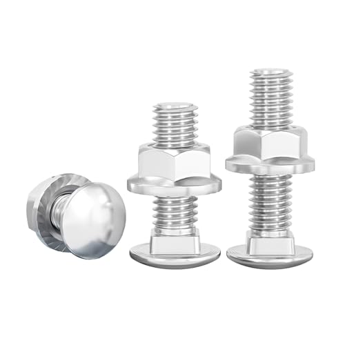 BACSHBY 20 Stück M4x30 mm Schlossschrauben,Verzinkt mit Sechskant Flanschmutter, aus Kohlenstoffstahl,Vollgewinde Flachrundkopfschrauben M4 Schrauben BACSHBY 20 Stück M4x30 mm Schlossschrauben,Verzinkt mit Sechskant Flanschmutter, aus Kohlenstoffstahl,Vollgewinde Flachrundkopfschrauben M4 Schrauben von BACSHBY