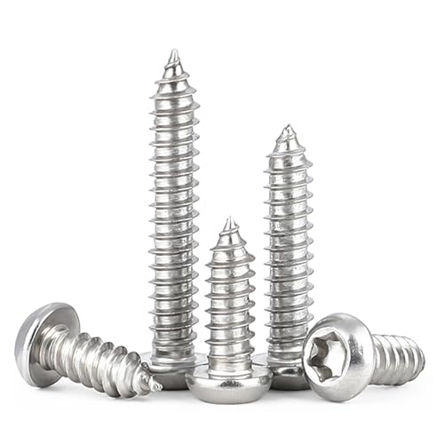 BACSHBY 50 Stück M4x20mm Selbstschneidende Schraube, Edelstahl Blechschrauben Torx Flachkopfschrauben Rundkopf A2 V2A Holzschrauben Linsenkopf Schrauben Vollgewinde BACSHBY 50 Stück M4x20mm Selbstschneidende Schraube, Edelstahl Blechschrauben Torx Flachkopfschrauben Rundkopf A2 V2A Holzschrauben Linsenkopf Schrauben Vollgewinde von BACSHBY