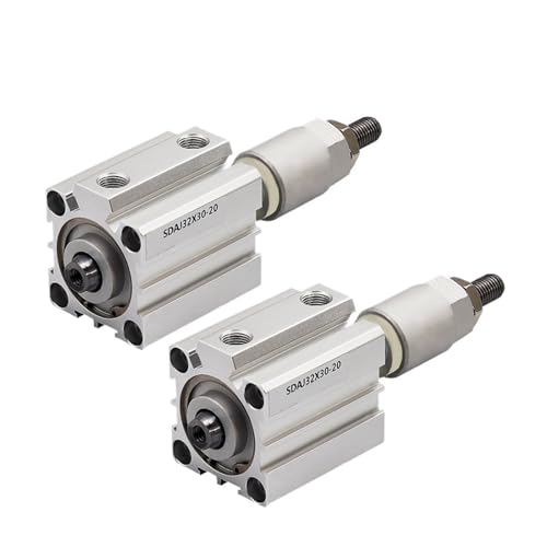 BACYDLPL 1 stücke 20/25/32/40/50/63mm Bohrung Doppeltwirkende Kolbenwerkzeuge Aluminiumlegierung Einstellbarer Hub Kompakter Dünner Luftpneumatikzylinder(Without Magnet 75-50,Bore 20mm) von BACYDLPL