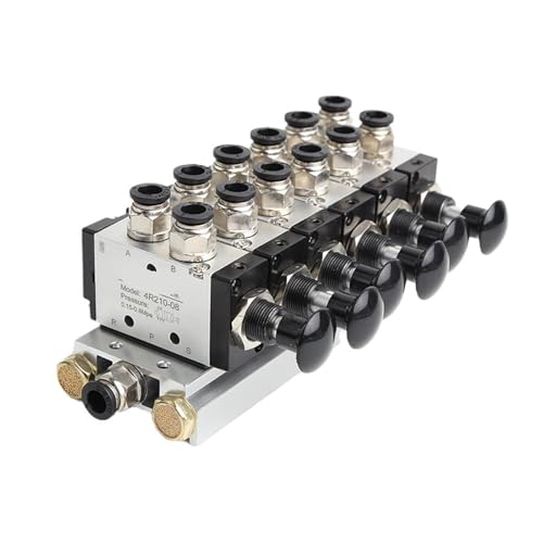 BACYDLPL 4R210-08 2F-10F Manuelles Ventil 2-Wege-5-Position Push- und Pull-Pneumatischer Schalter des Wegeventils Kombinationsventilverteiler(10 Stations) von BACYDLPL