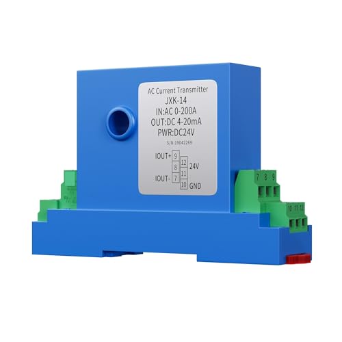 BACYDLPL DC24C JXK-14 Stromwandler 4-20mA 0-10V 0-5V RS485 Stromsender 0-30A 0-50A 0-100A 0-150A AC DC Stromsensorkonverter(Input AC 0-150A,Output 4-20mA) von BACYDLPL