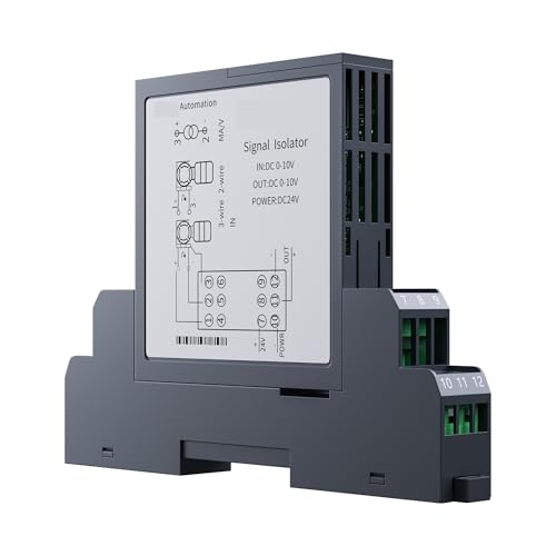 BACYDLPL DC24V Anti-störungen 4-20mA Galvanische Signal Konverter 0-20mA 0-10mA 0-10V 0-75mV 1 In 1 Out Schiene Analog Signal Isolator(1 in 2 Out,4-20MA_Input 0-20MA) von BACYDLPL