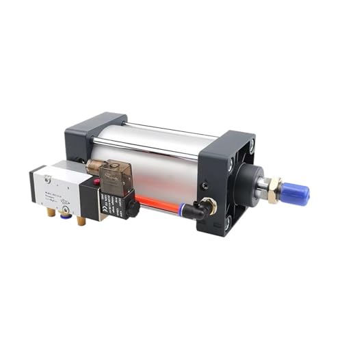 BACYDLPL Magnetventil Integrierter Pneumatikzylinder Bohrung 50mm Hub 25-1000mm Luftzylindersatz(SCF50x25,AC110V) von BACYDLPL