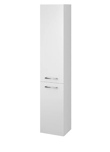 BAD LAND Badezimmerschrank Hochschrank 150cm Hochhängeschrank mit 2-Türen Lara Weiß von BAD LAND
