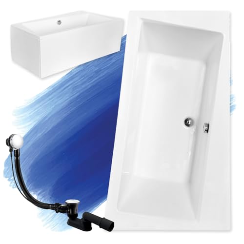 BADLAND Eckbadewanne Badewanne Infinity Größe: 150-170 x 90-110 cm Links Rechts mit Acrylschürze, Füßen und Ablaufgarnitur (170x110 RECHTS) von BAD LAND