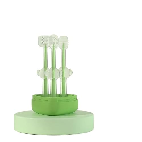 BADALO 3 Teile/Satz Haustier Zahnbürste Lila Katze Silikon Pinsel Entfernen Mundgeruch Zahnstein Zahnpflege Sauberen Mund (Color : Green) von BADALO